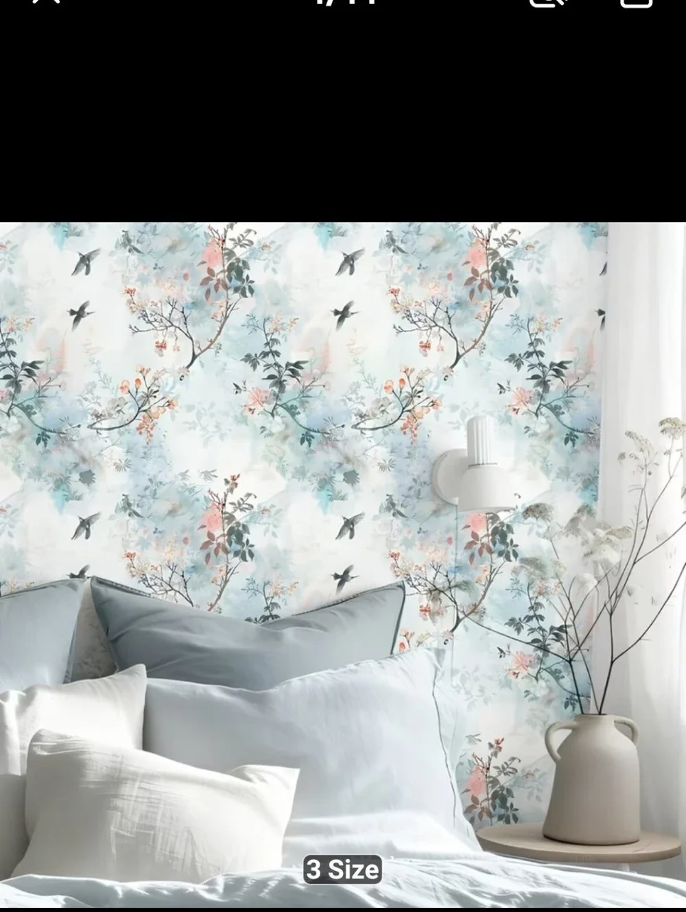 New 2 Rolls Floral Blue and Pink Garden Wallpaper #1565-2506